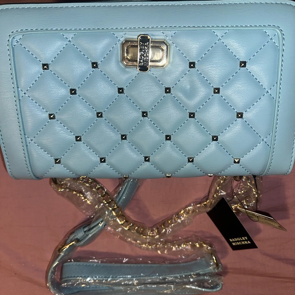 Blue Quilted Women's Bag